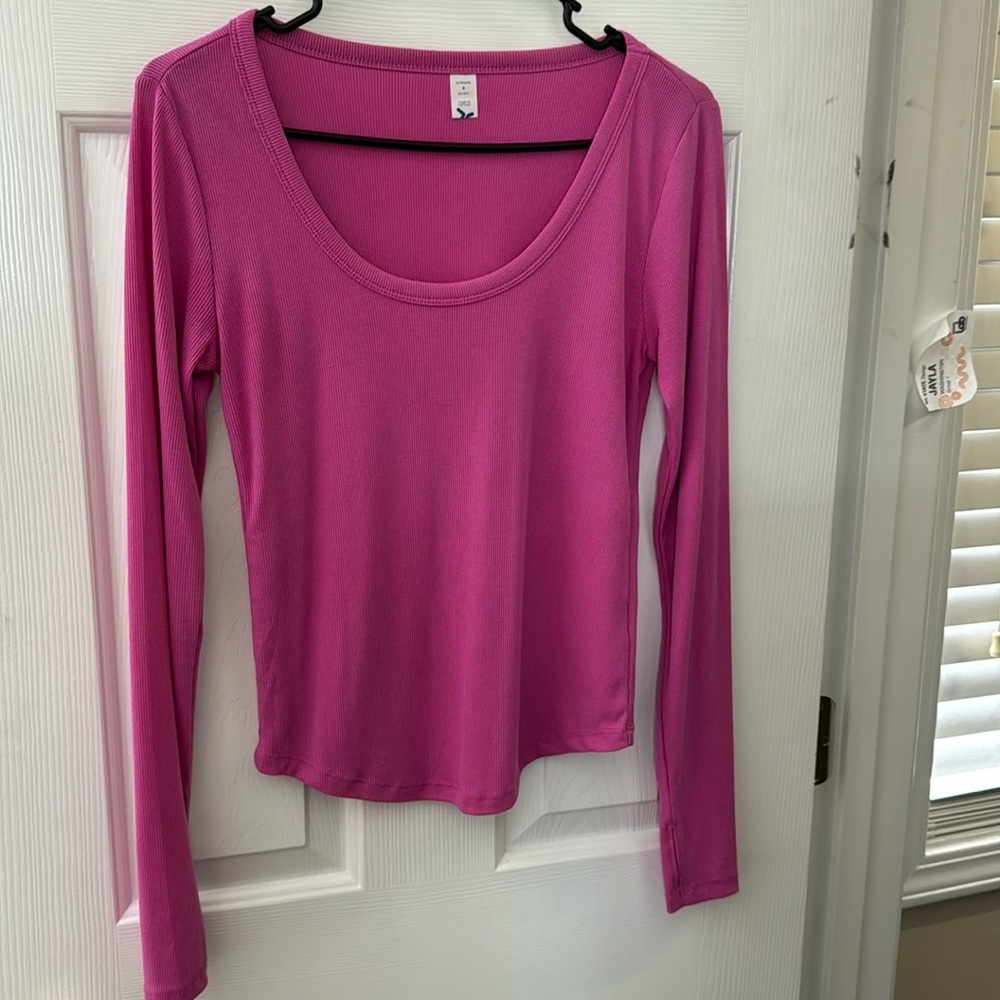 Old Navy Go-Dry Pink Long Sleeve Shirt - Size S